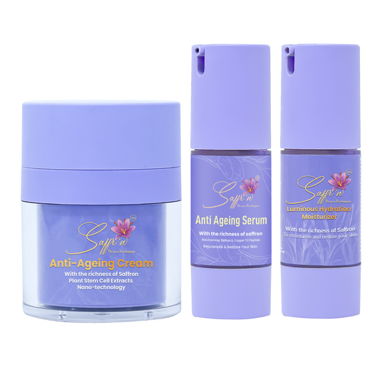 Ageless Beauty Trio: Luminous Hydration Moisturizer + Anti Ageing Serum +  Anti Ageing Cream